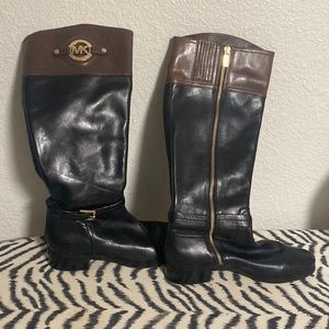 Michael Kors black/brown leather boots